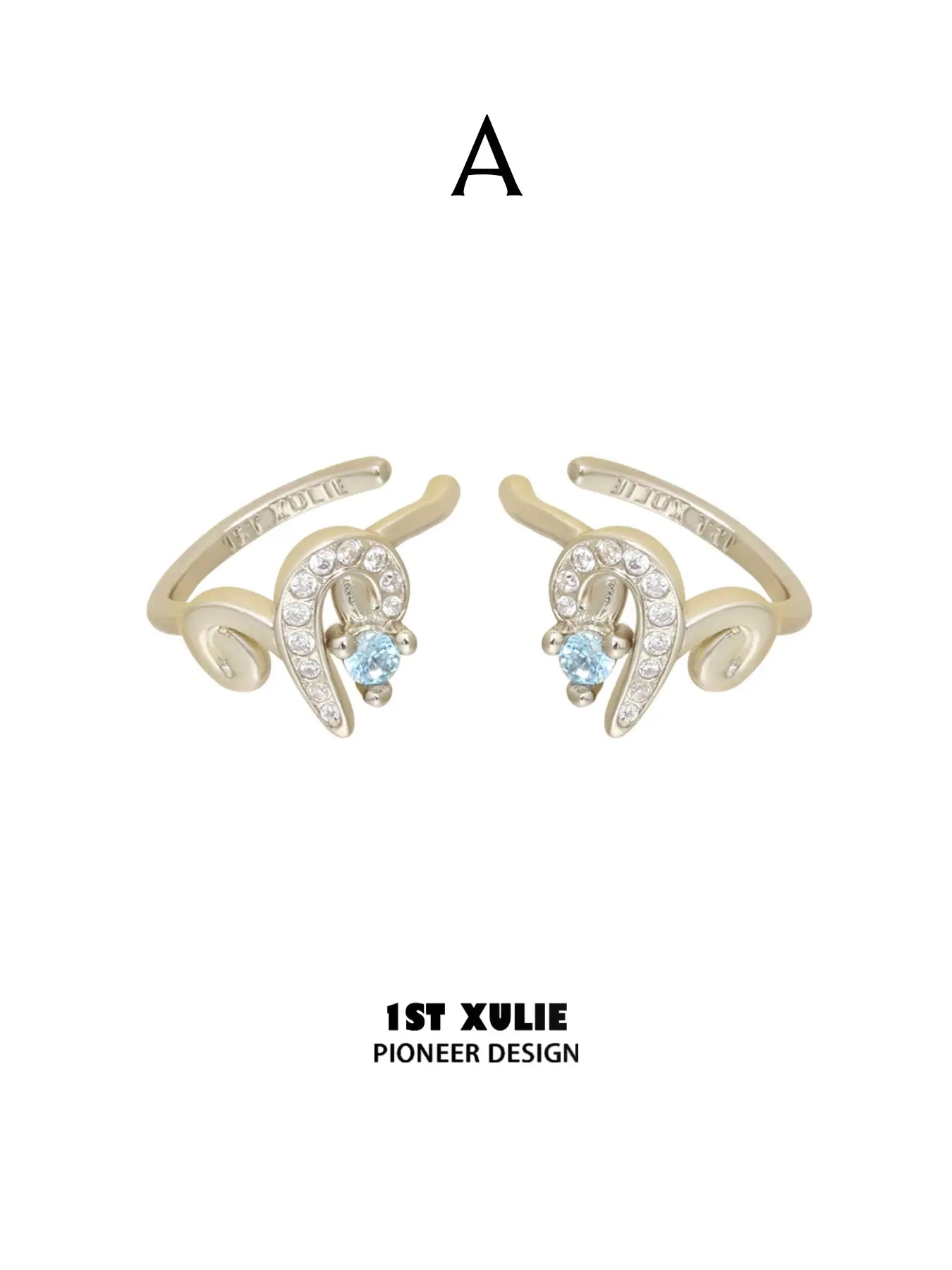 Pair of Style A ram-shaped non-piercing ear cuffs