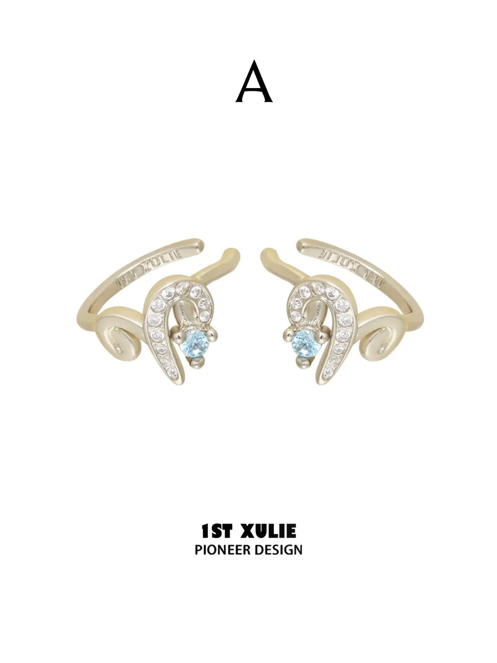 Pair of Style A ram-shaped non-piercing ear cuffs