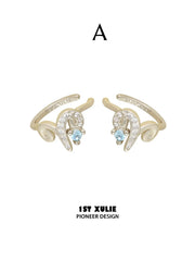 Pair of Style A ram-shaped non-piercing ear cuffs