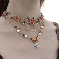 Autumn 18k Platinum Plating Butterfly Crystal Necklace™ - 1ST XULIE