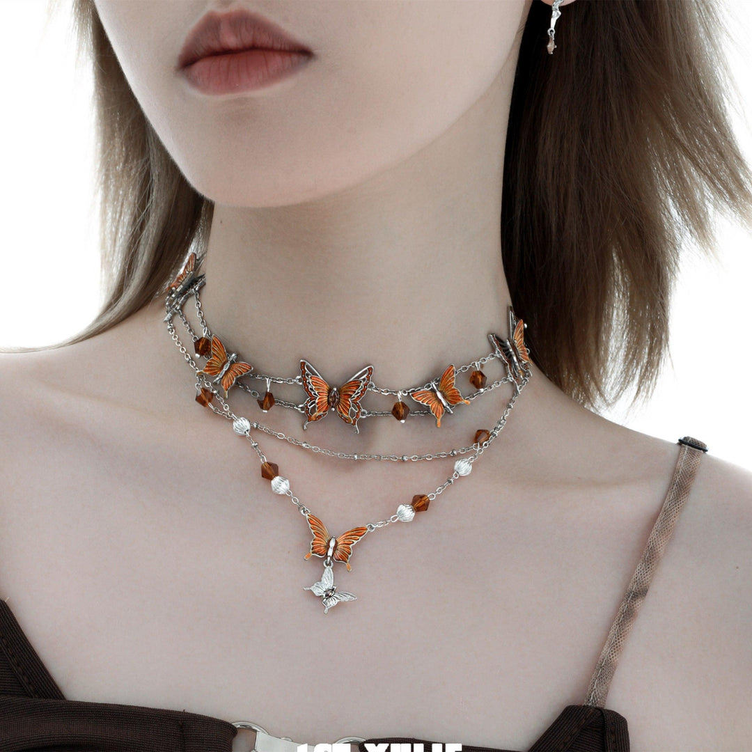 Autumn 18k Platinum Plating Butterfly Crystal Necklace™ - 1ST XULIE