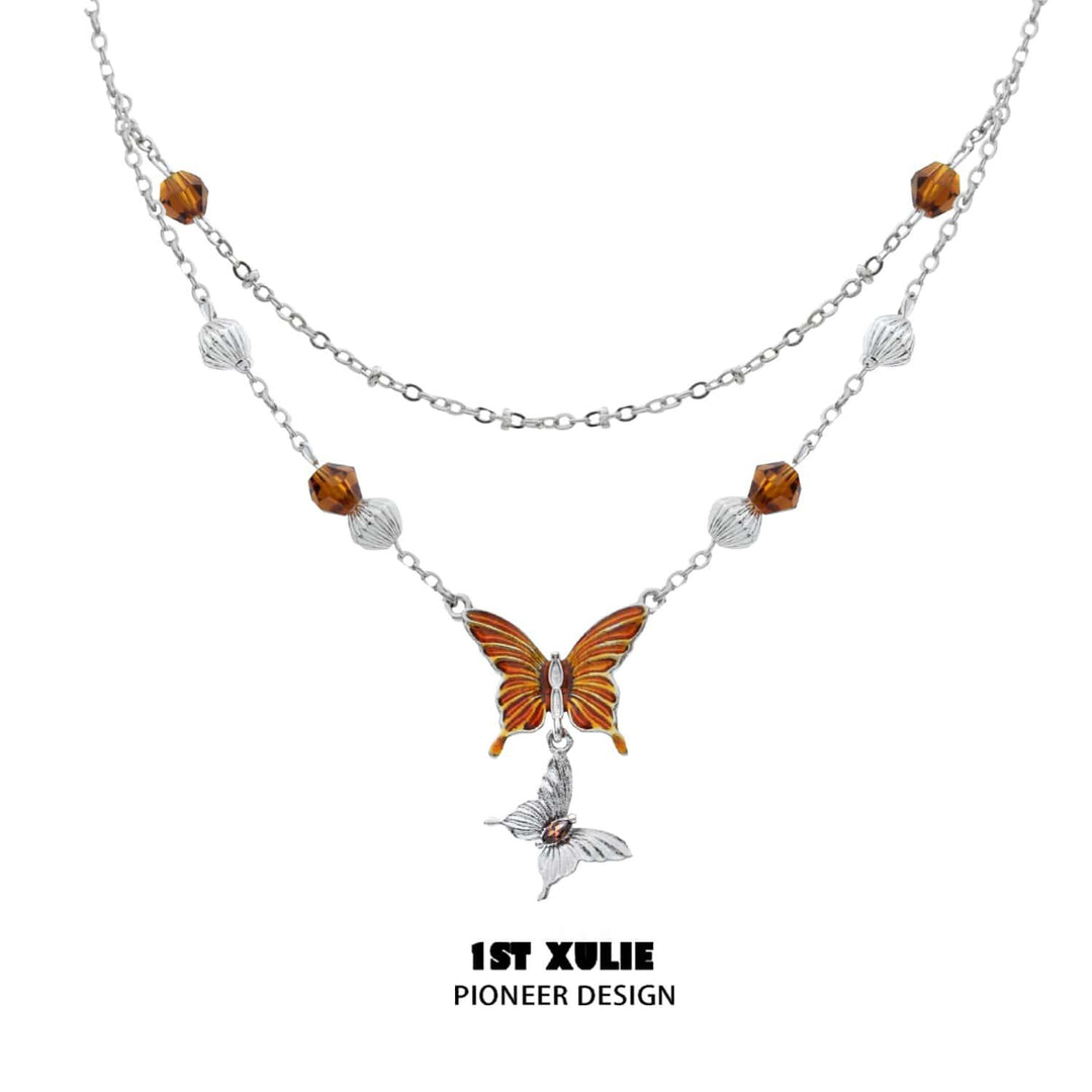 Autumn 18k Platinum Plating Butterfly Crystal Necklace™ - 1ST XULIE