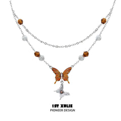 Autumn 18k Platinum Plating Butterfly Crystal Necklace™ - 1ST XULIE