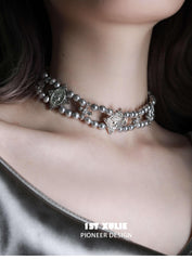 Bastet 18K Platinum Plated ShellBead Necklace Choker™ - 1ST XULIE