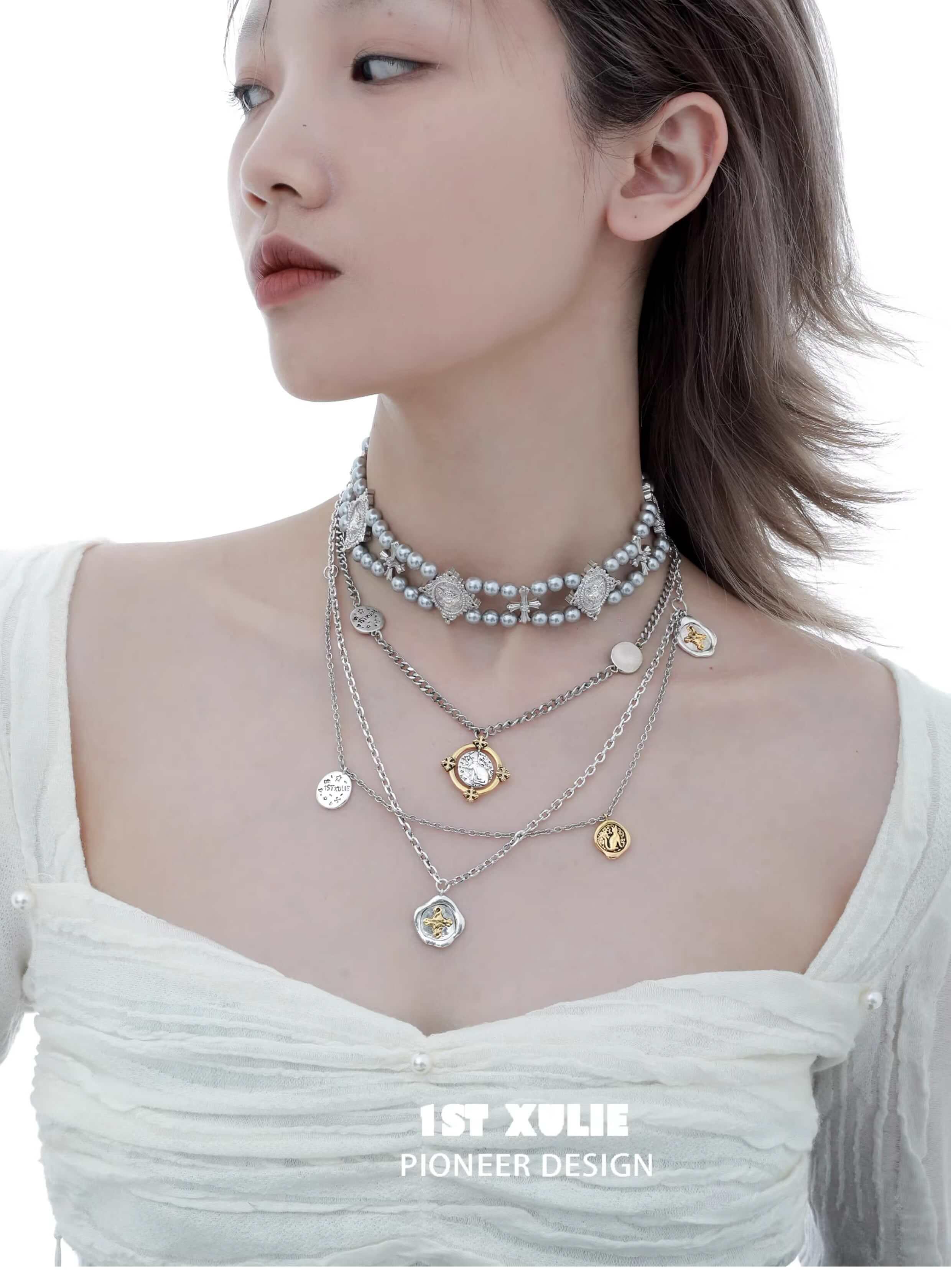 Bastet 18K Platinum Plated ShellBead Necklace Choker™ - 1ST XULIE