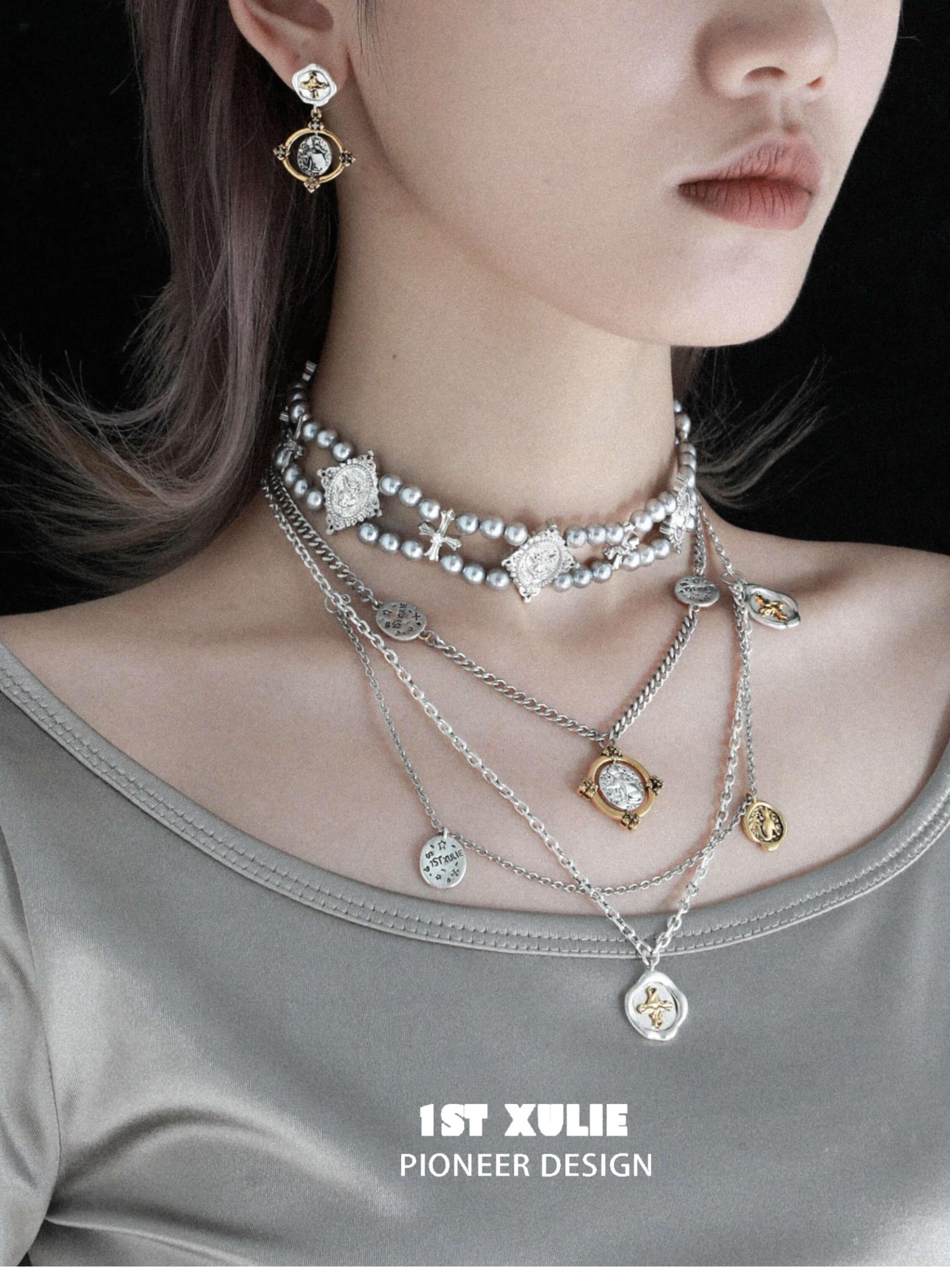 Bastet 18K Platinum Plated ShellBead Necklace Choker™ - 1ST XULIE