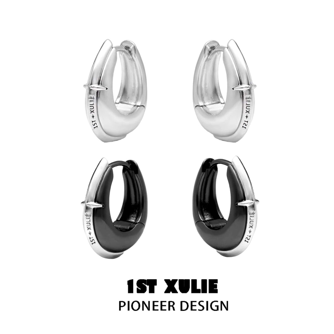 Black Mirror 18k Platinum Plated Earrings™ - 1ST XULIE