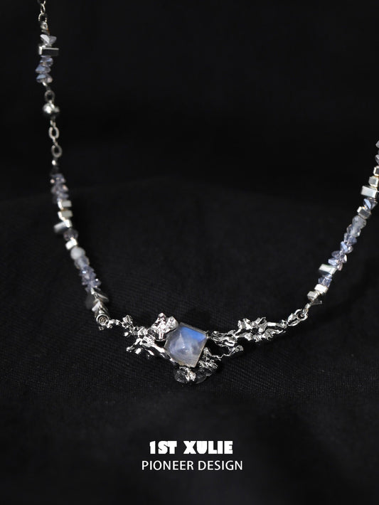 Blue Sky 18K Platinum-Plated Moonstone Necklace™ - 1ST XULIE