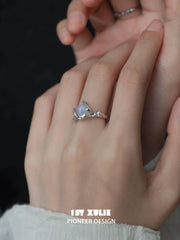 Blue Sky S925 Sterling Silver Gray Moonstone Ring™ - 1ST XULIE