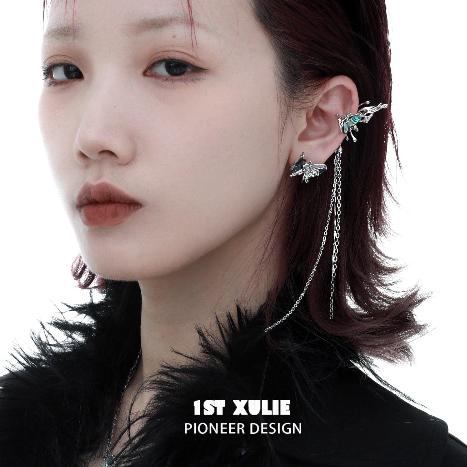 Butterfly Wasteland 18K Platinum Plated Tassel Ear Clips™ - 1ST XULIE