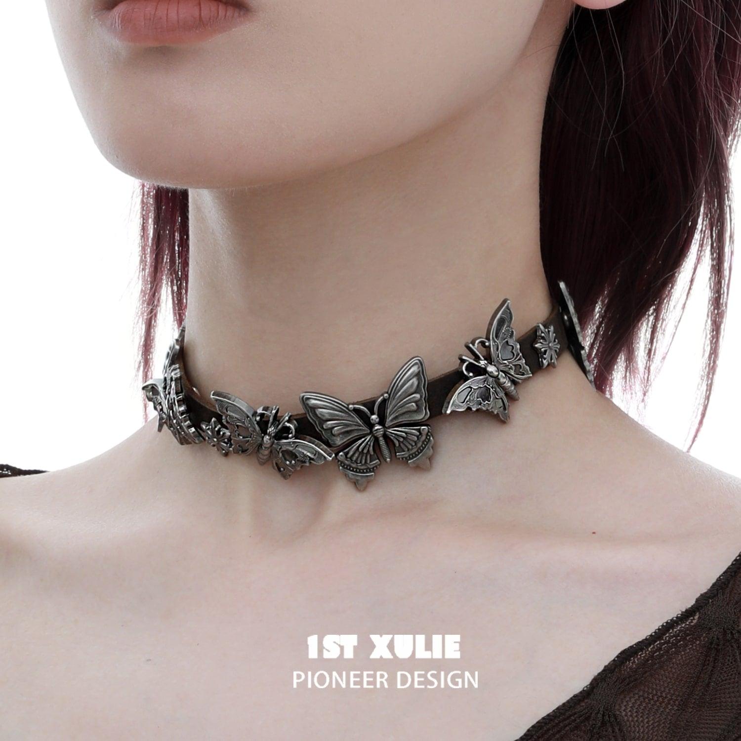 ButterflyWasteland Old Cowhide Necklace Choker B™ - 1ST XULIE