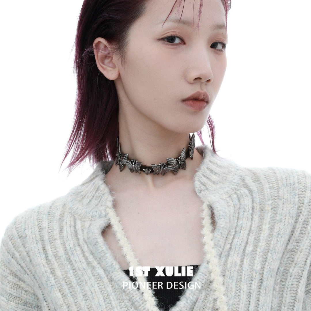 ButterflyWasteland Old Cowhide Necklace Choker B™ - 1ST XULIE