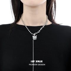 Cat Queen Y2K Double Chain 18k Platinum Plated Necklace™ - 1ST XULIE