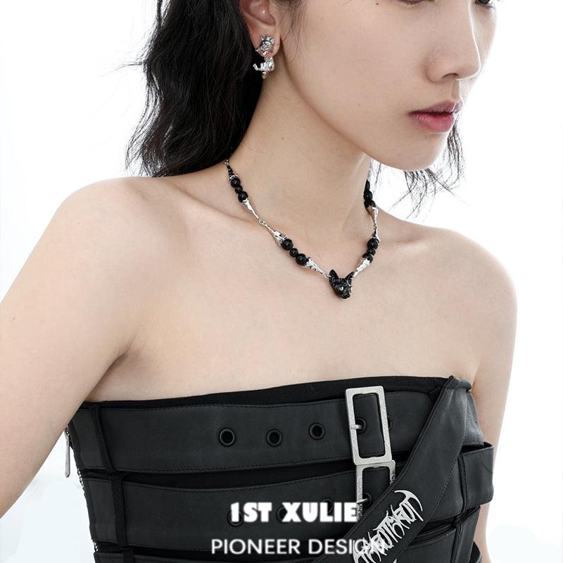 Cat's Gaze 18k Platinum Plated Dark Billows Choker Necklace™ - 1ST XULIE