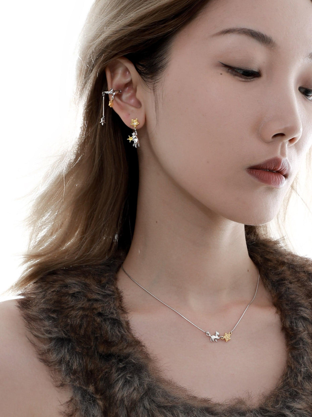 CAT'S GAZE 18K Platinum Plated Star Ear Clips™ - 1ST XULIE