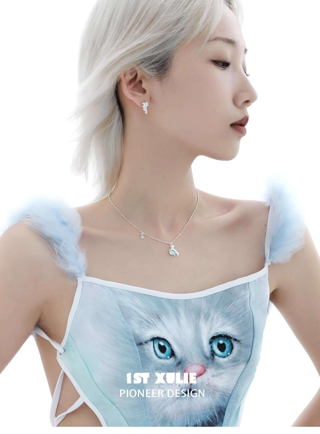 Cat's Gaze Lucky Cat S925 Sterling Silver Crystal Chokers Necklaces™ - 1ST XULIE