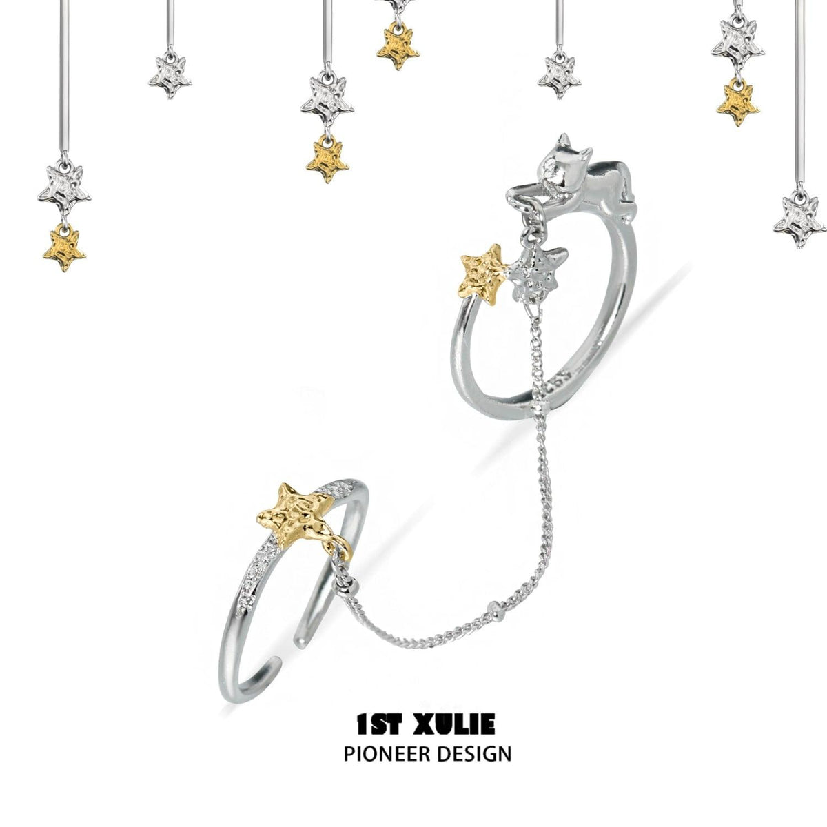 CAT'S GAZE S925 Sterling Silver Chain Cat Rings™ - 1ST XULIE