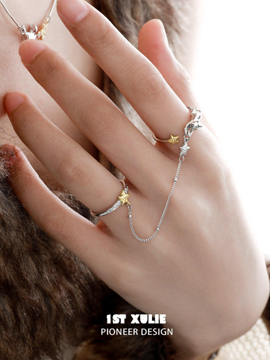 CAT'S GAZE S925 Sterling Silver Chain Cat Rings™ - 1ST XULIE