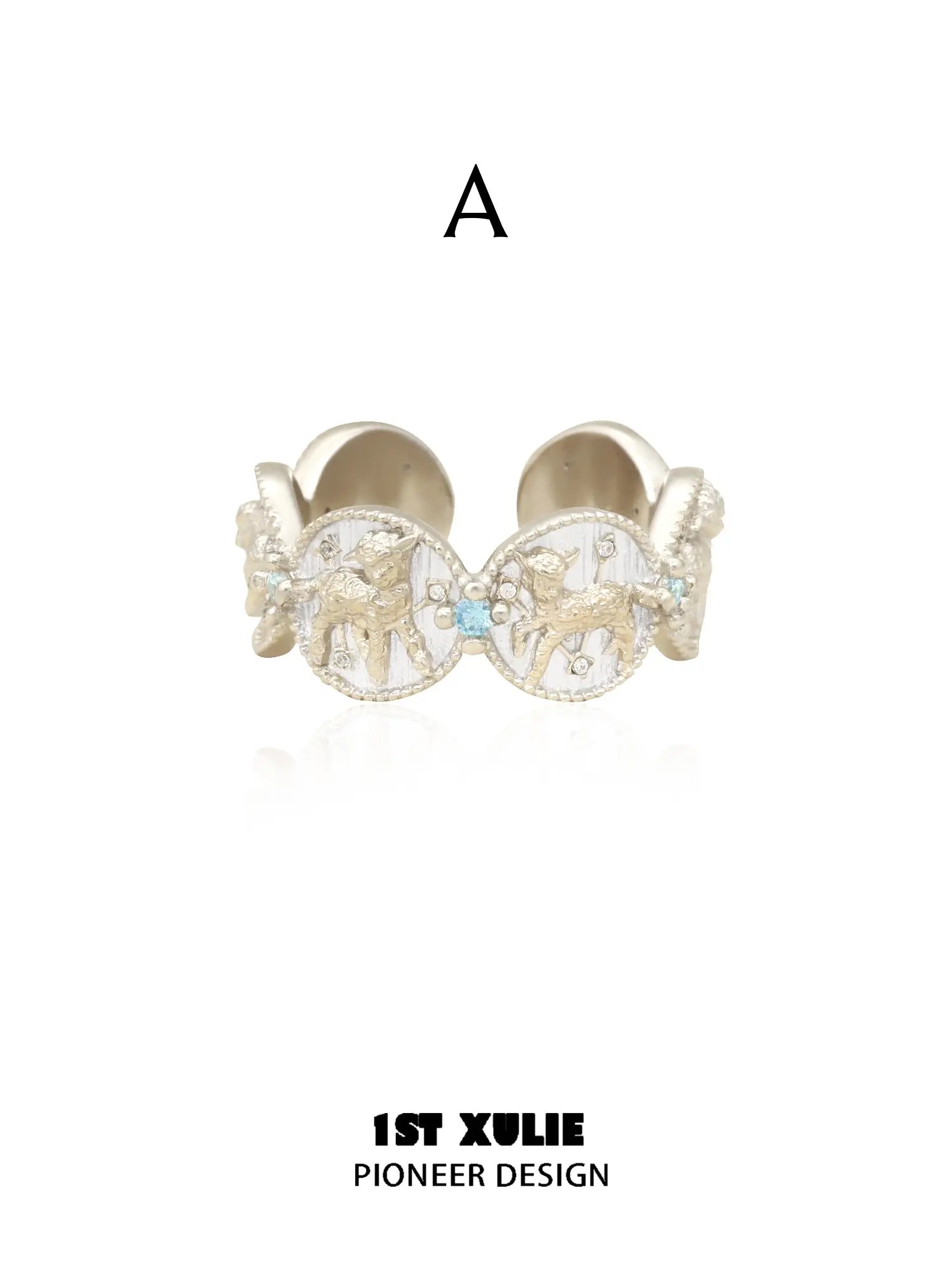 Style A double celestial medallion ring