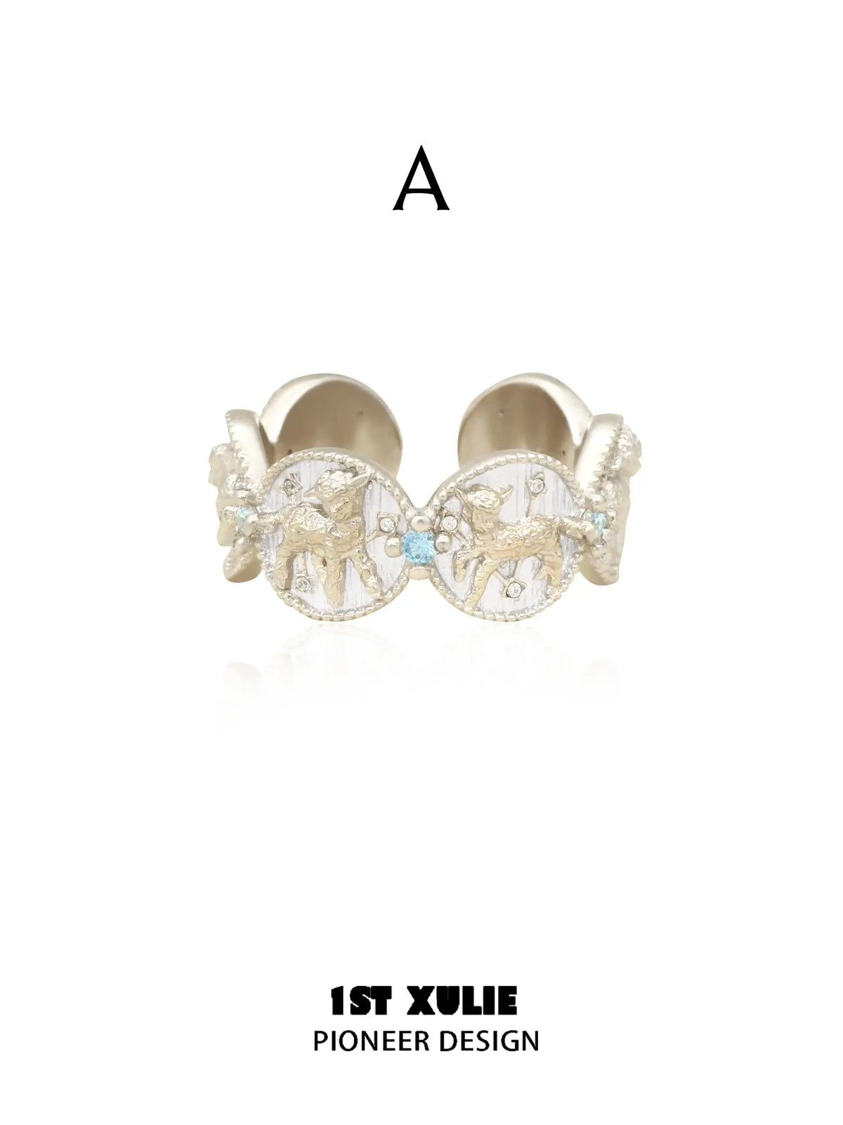 Style A double celestial medallion ring