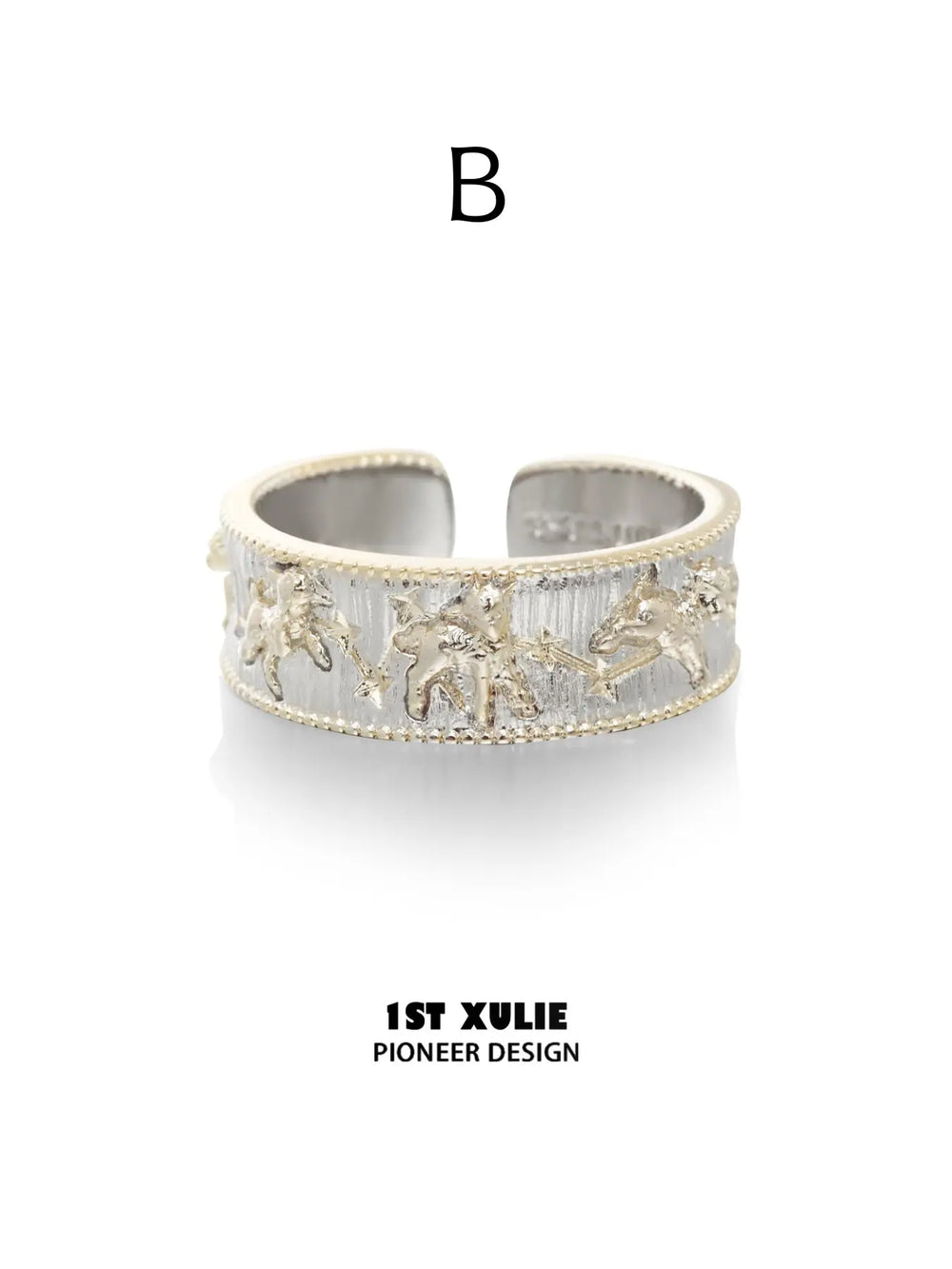 Style B patterned open band ring