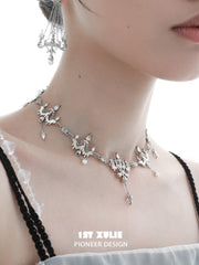 Crystal Palace S925 18K Platinum Plated Crystal Chandelier Necklaces Chokers™ - 1ST XULIE