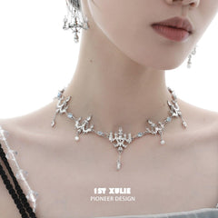 Crystal Palace S925 18K Platinum Plated Crystal Chandelier Necklaces Chokers™ - 1ST XULIE