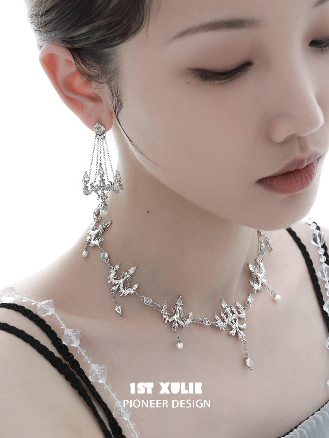 Crystal Palace S925 18K Platinum Plated Crystal Chandelier Necklaces Chokers™ - 1ST XULIE