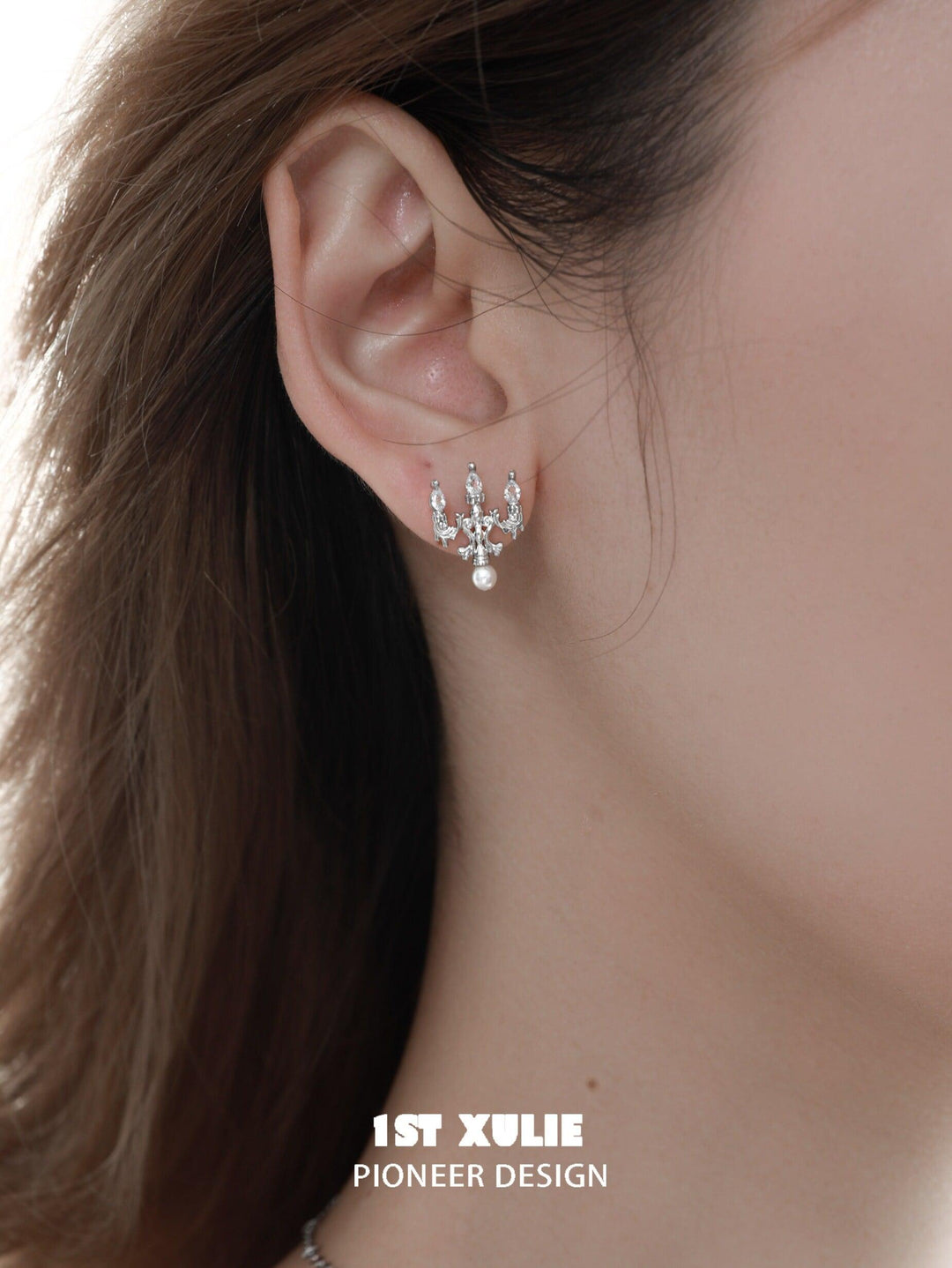 Crystal Palace S925 18K Platinum Plated mini Pearl Chandelier Earrings™ - 1ST XULIE