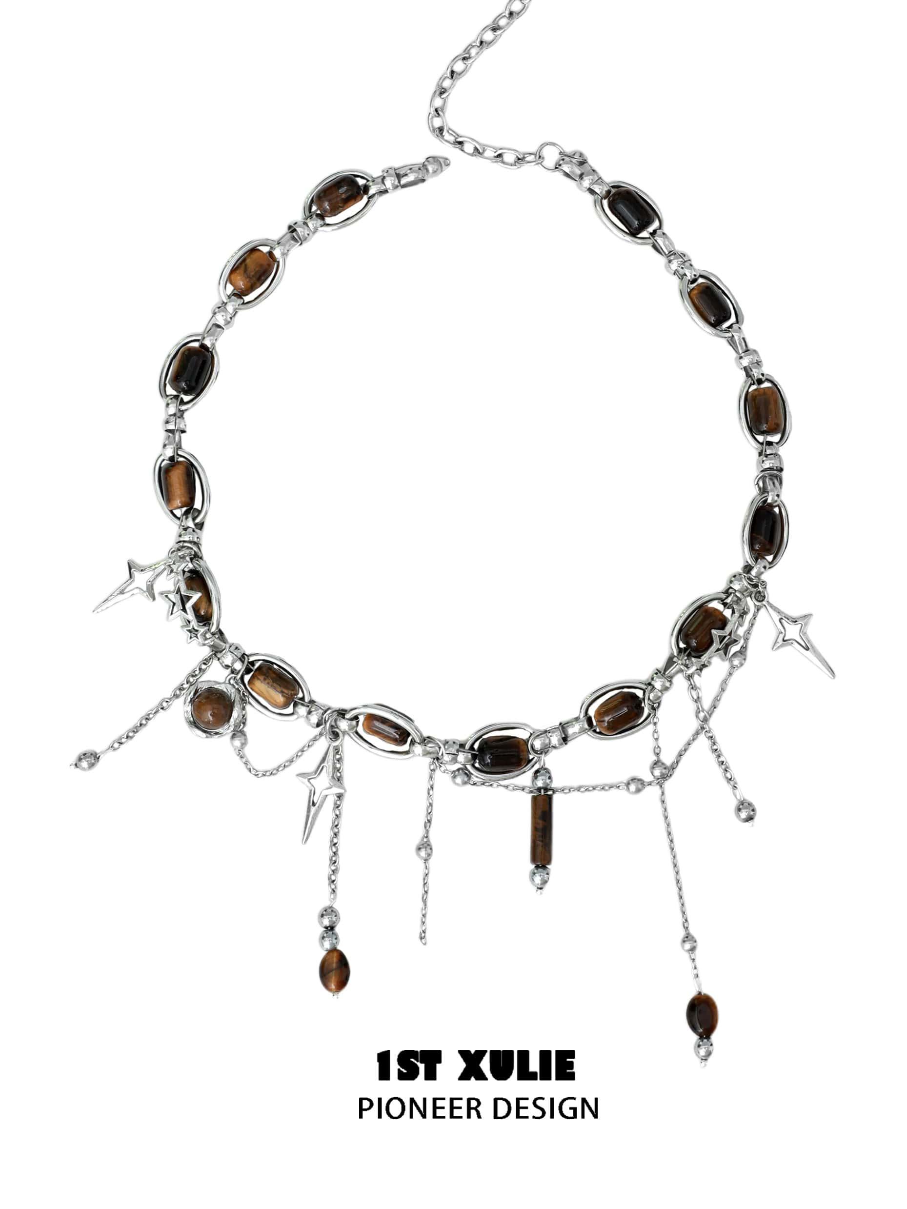 Desert Sunset Tiger Eye Stone Tassel Necklace™ - 1ST XULIE