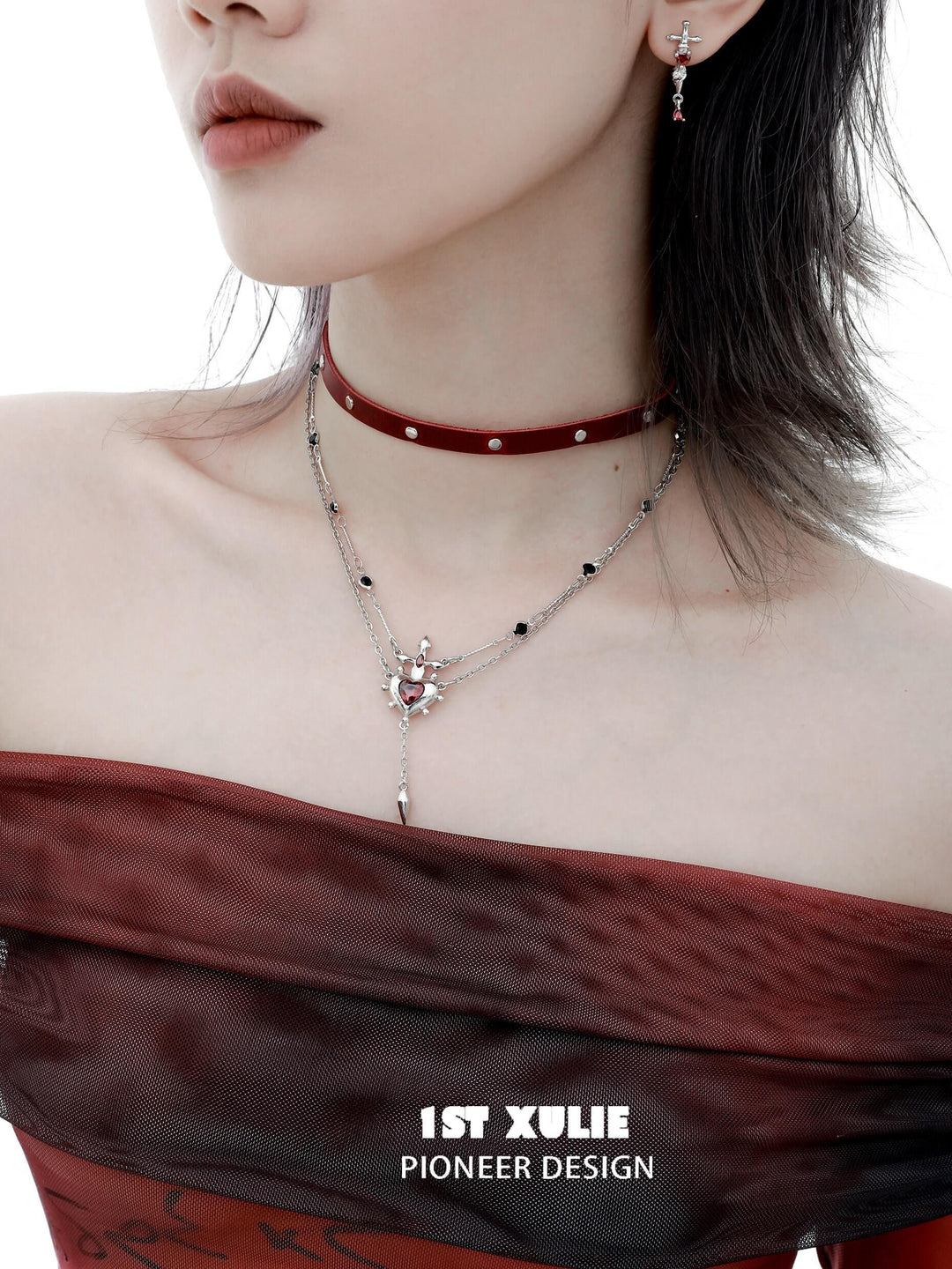 Forbidden Love 18K Platinum-Plated Detachable Cowhide Leather Choker Necklace™ - 1ST XULIE