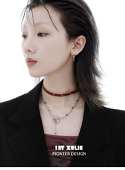 Forbidden Love 18K Platinum-Plated Detachable Cowhide Leather Choker Necklace™ - 1ST XULIE