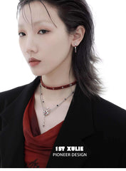 Forbidden Love 18K Platinum-Plated Detachable Cowhide Leather Choker Necklace™ - 1ST XULIE