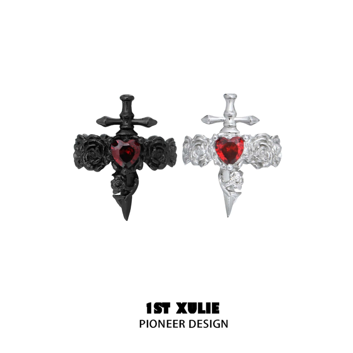 Forbidden Love 18K Platinum-Plated tiny Sword Ear Clips™ - 1ST XULIE