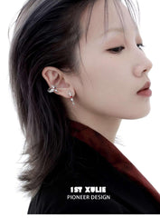 Forbidden Love 18K Platinum-Plated tiny Sword Ear Clips™ - 1ST XULIE