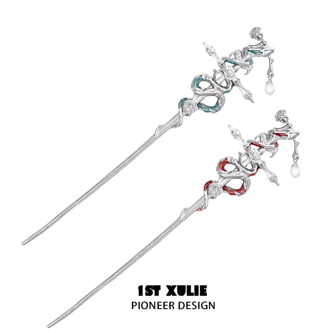 Frozen Serpent Girl 18K Platinum-Plated Hairpin™ - 1ST XULIE