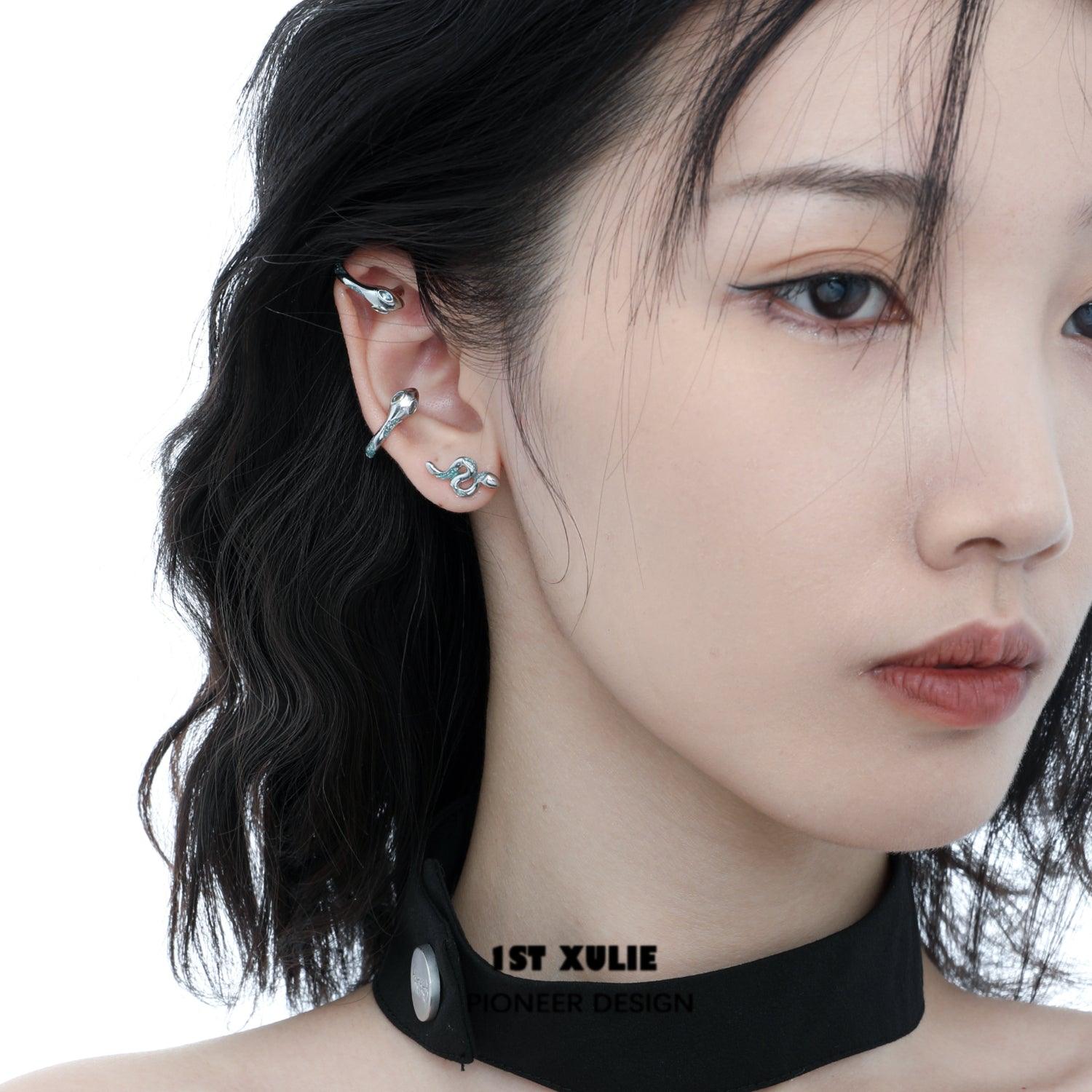 Frozen Serpent Girl S925 Sneak Earrings ＆ Ear Clips™ - 1ST XULIE