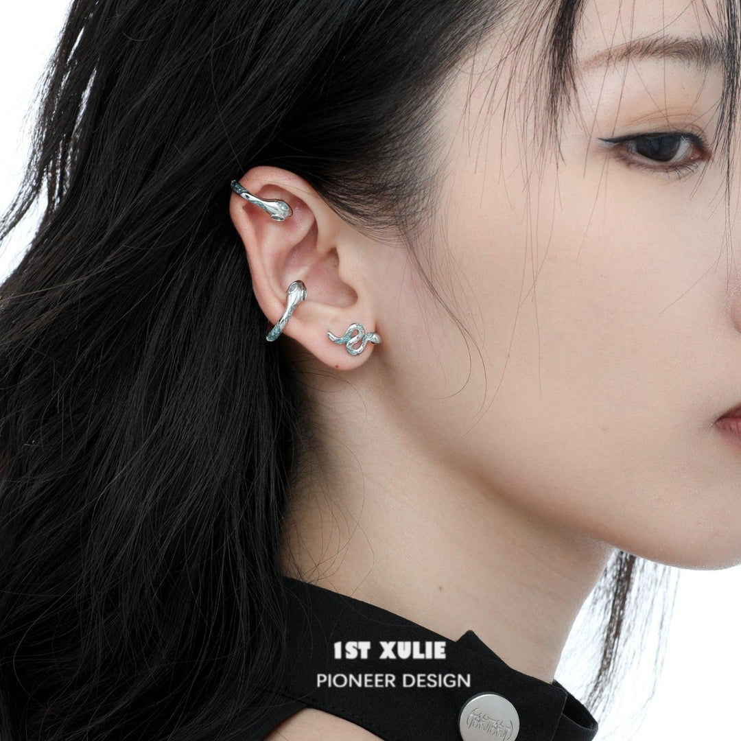 Frozen Serpent Girl S925 Sneak Earrings ＆ Ear Clips™ - 1ST XULIE