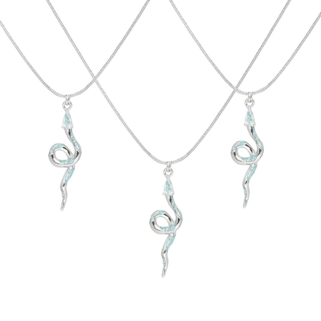 Frozen Serpent Girl Snake Sterling Silver Pendant Necklace™ - 1ST XULIE