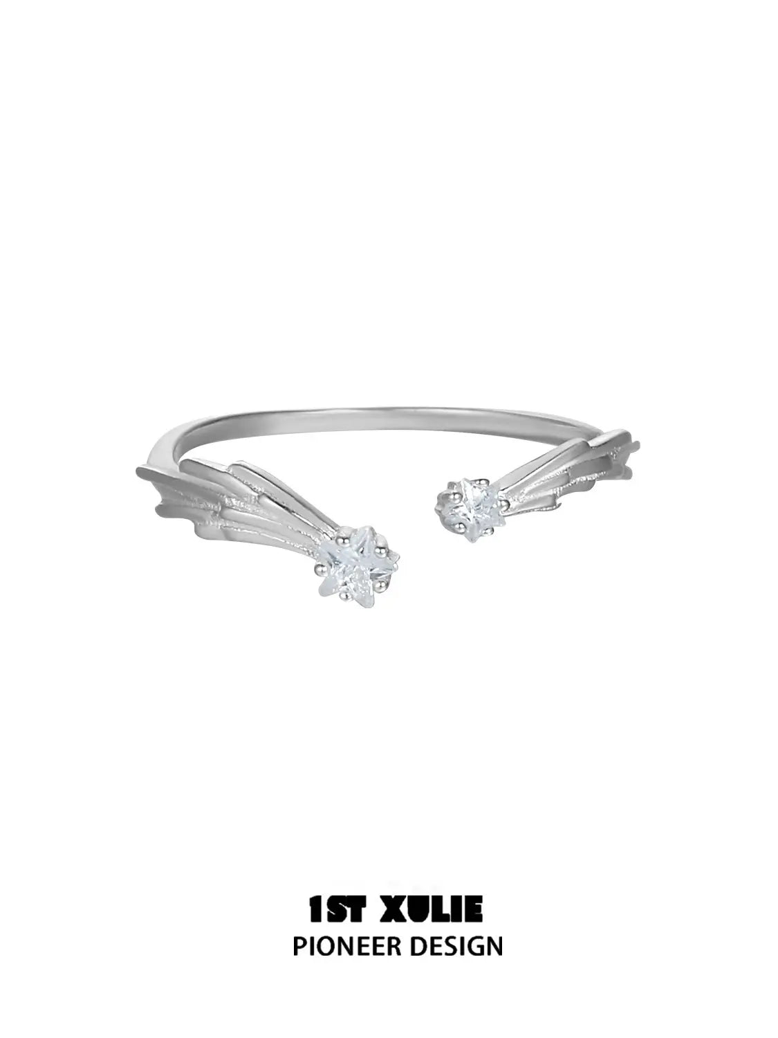 "Meteor" 925 Sterling Silver Dainty Meteor Trail Stacking Adjustable Ring - Image 12