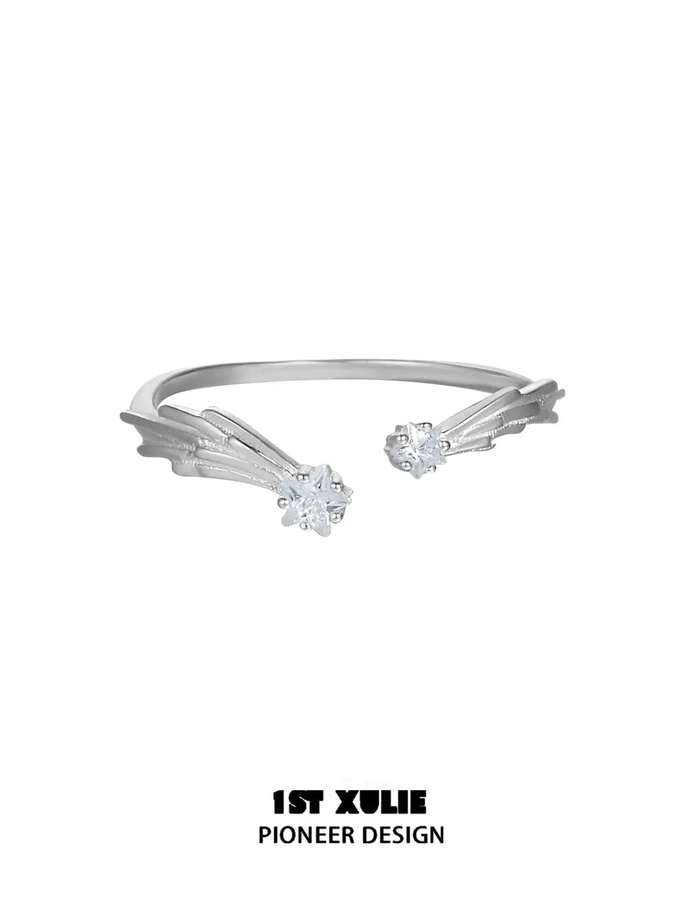 "Meteor" 925 Sterling Silver Dainty Meteor Trail Stacking Adjustable Ring - Image 12