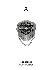 Style A short chain signet ring