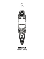 Style B elongated open armor ring