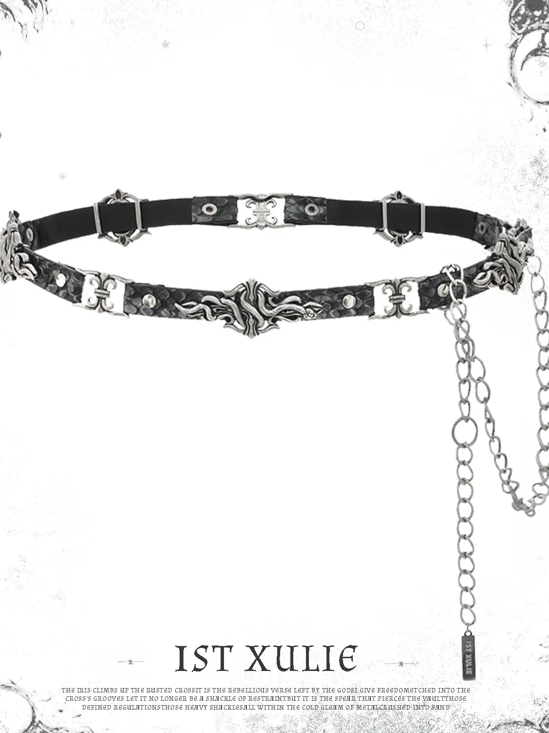 Gothic belt displayed with a pale ornamental border