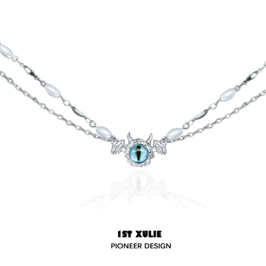 Little Demon Pendant Beaded 18k Platinum Plated Double Layers Necklace™ - 1ST XULIE