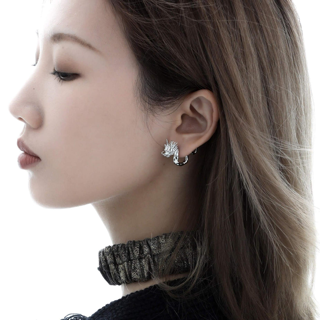 Loong 18K Platinum-Plated Cloud Loong Earrings™ - 1ST XULIE