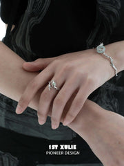 Loong 18K Platinum Plated Quartz Jade Open End Bracelet™ - 1ST XULIE