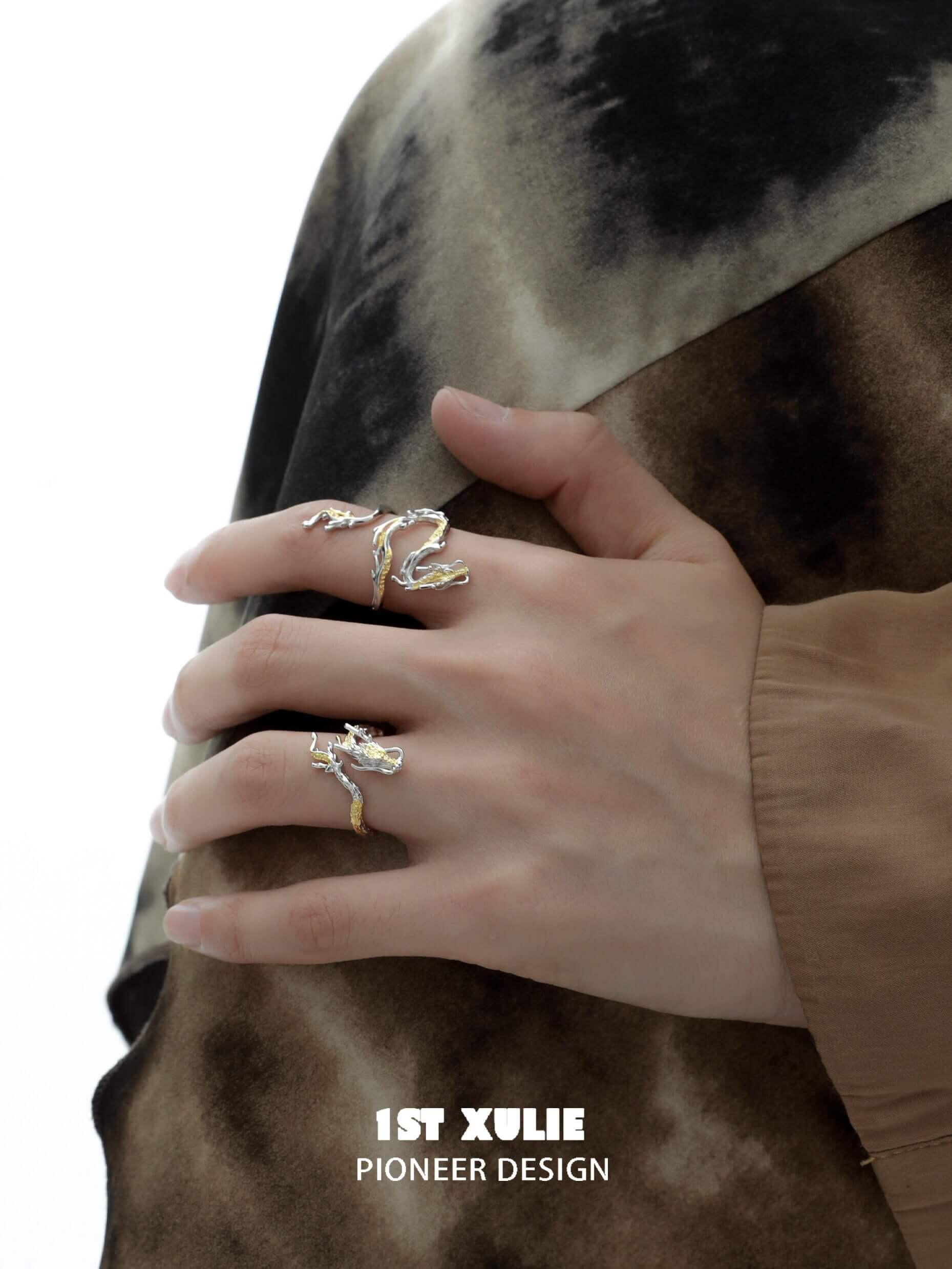 Loong S925 Sterling Silver Gold Loong Ring™ - 1ST XULIE