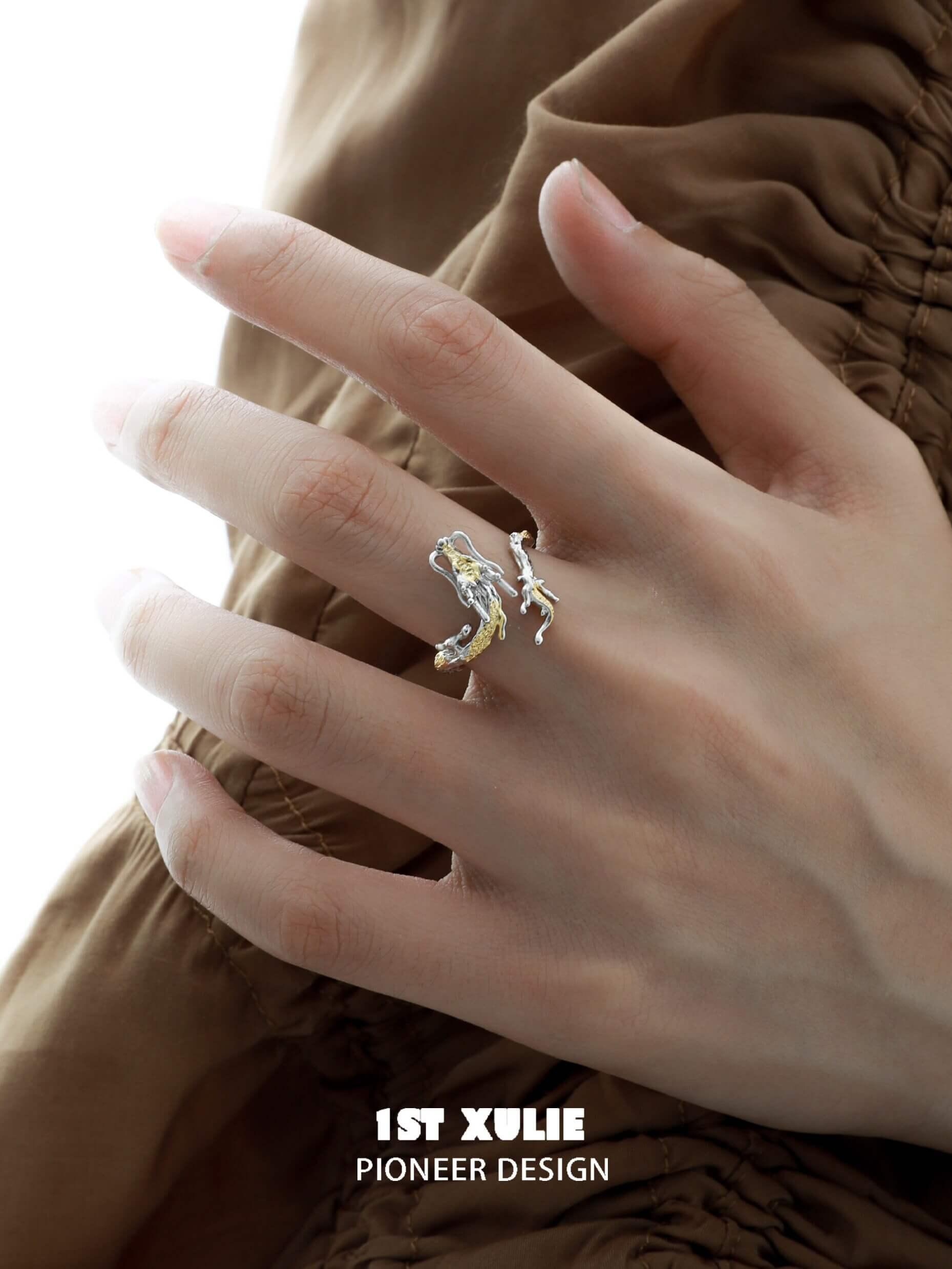 Loong S925 Sterling Silver Gold Loong Ring™ - 1ST XULIE