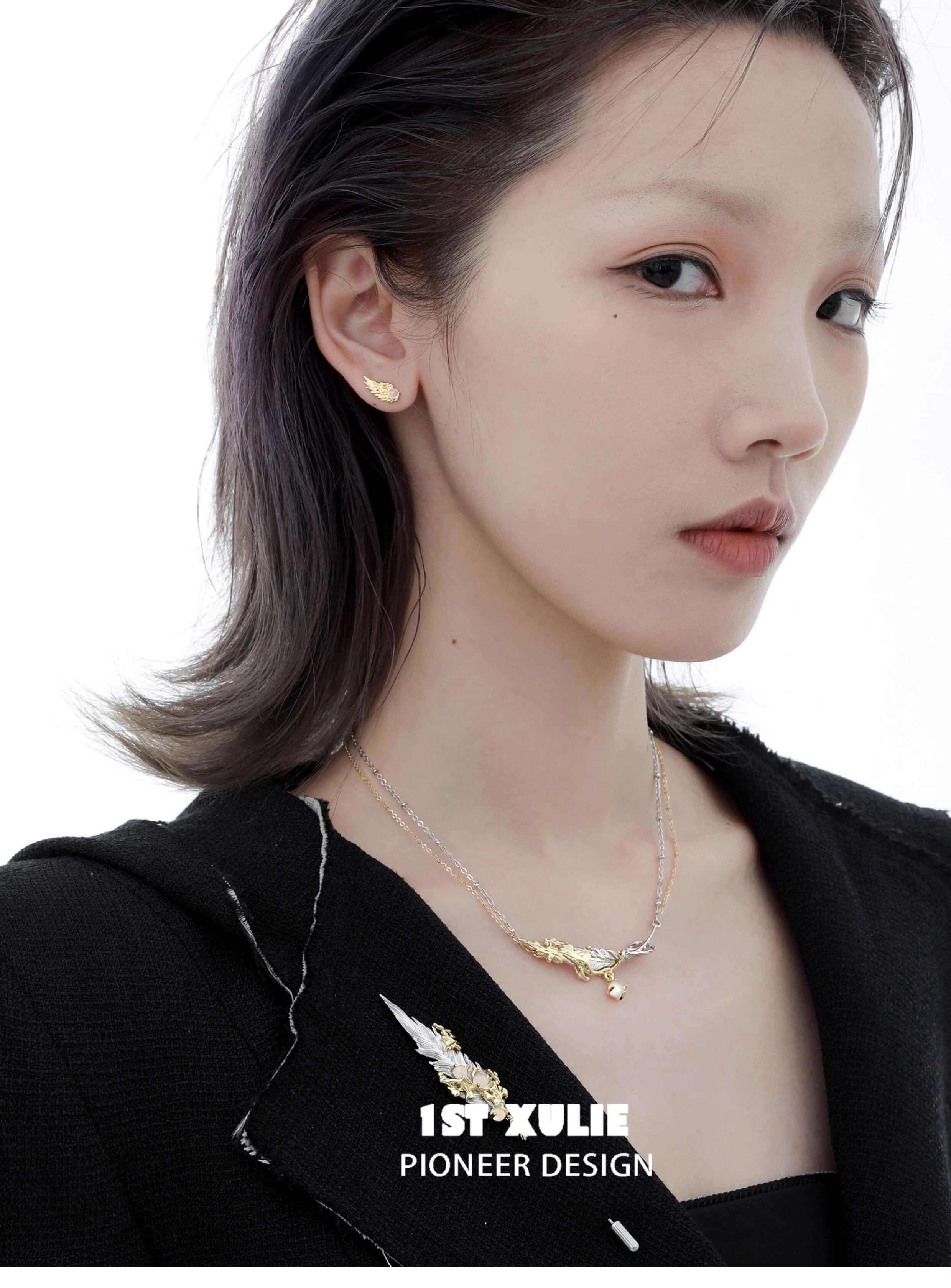 Lucifer 18K Platinum-Plated Spread Wings Earring™ - 1ST XULIE